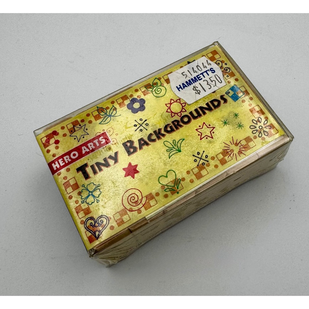 Vintage Hero Arts Tiny Backgrounds Wood Stamp Set - New Sealed Rare